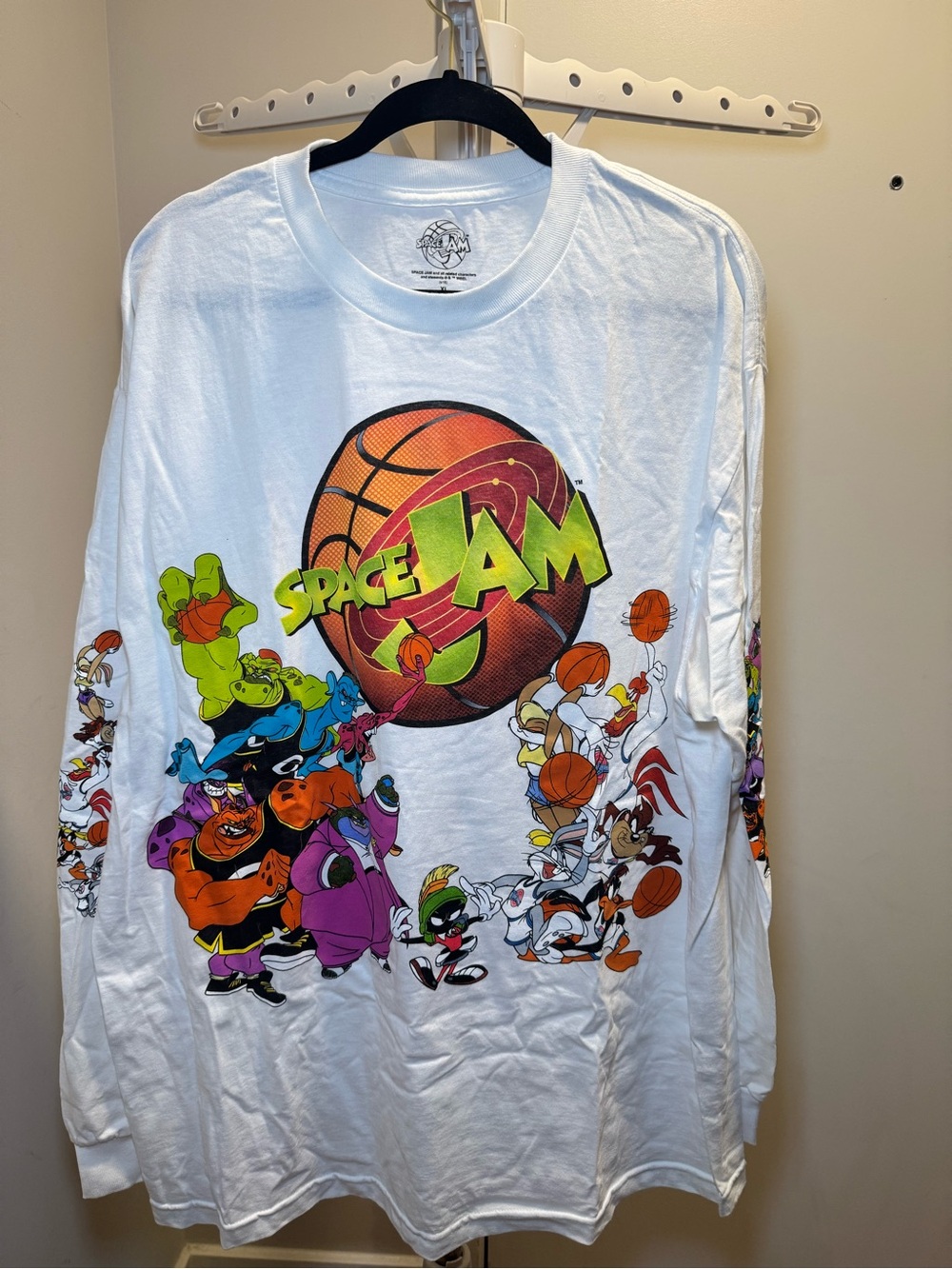 Space Jam Graphic Long-Sleeve Tee White